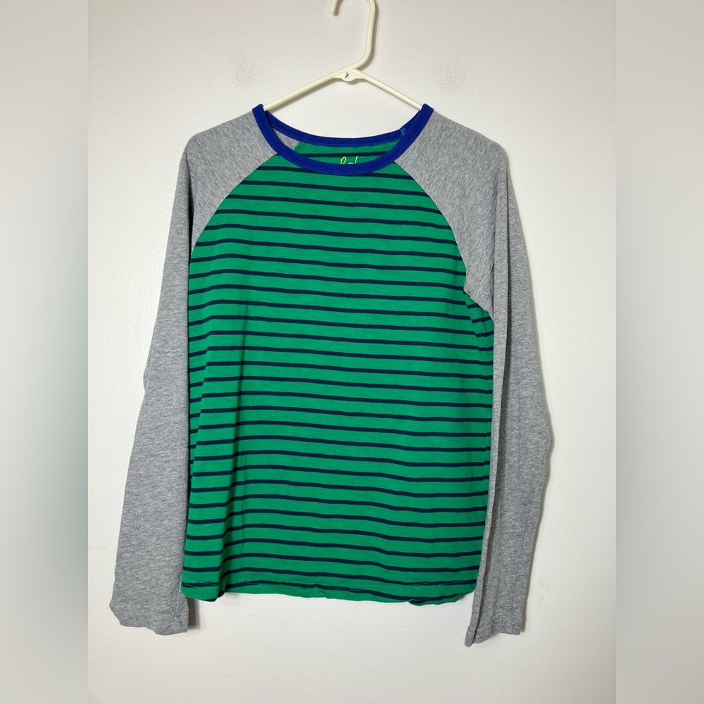 Boden Long Sleeve Tee Boys‎ 15/16Y Green Stripped Cotton Casual Comfort